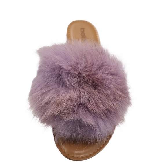 Purple flip-flop Purple Fur Pom Thong Sandal NWB - Picture 6 of 9